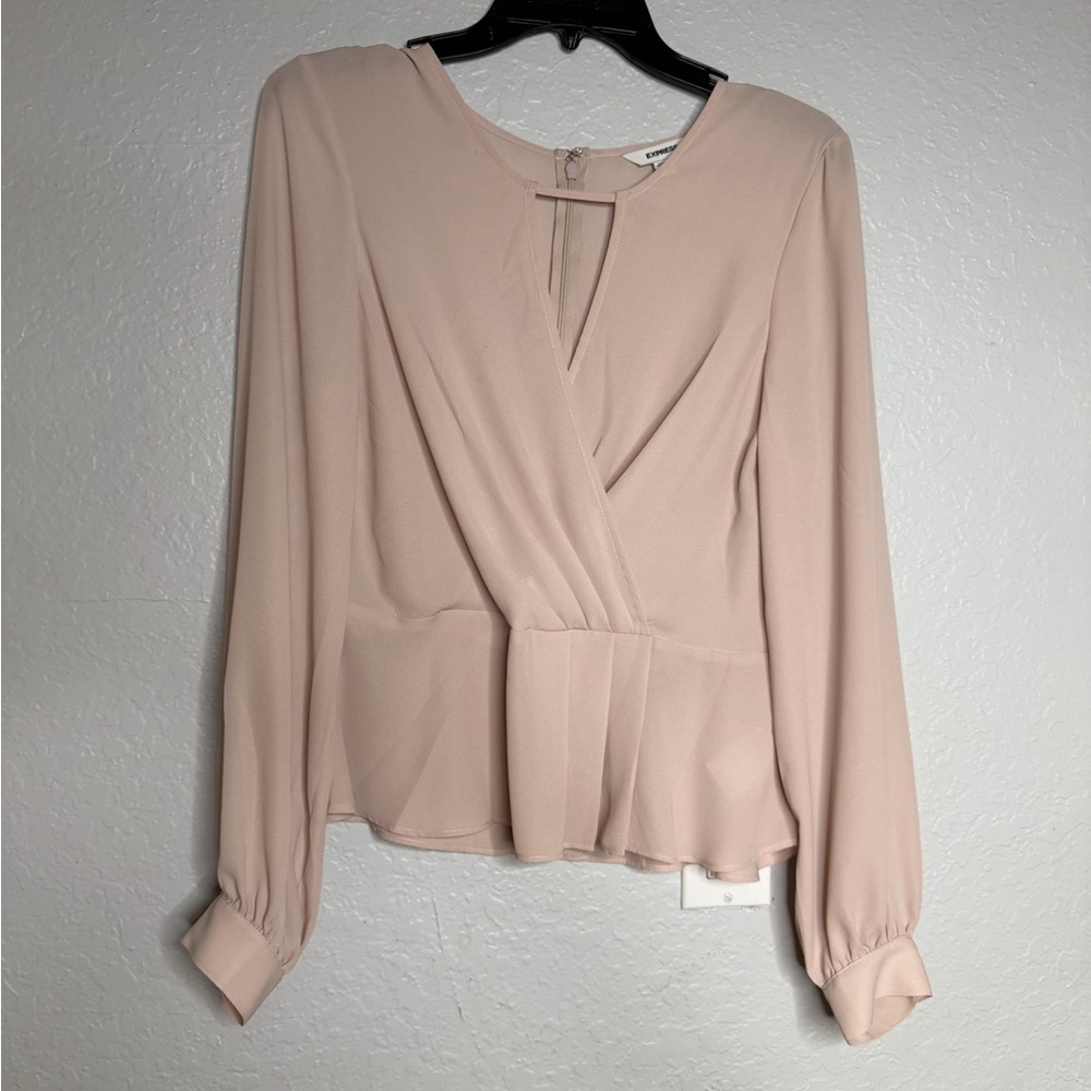 Express Blush Pink Wrap Blouse